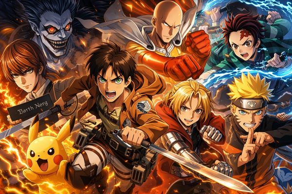 Imagens de personagens de diversos animes ideais para as pessoas que nunca assistiram animes começarem a assistir.